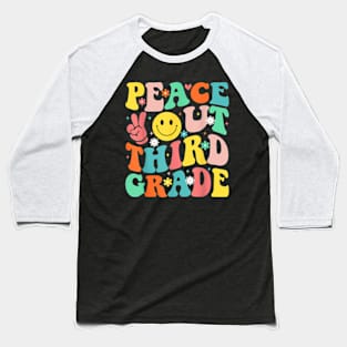 Peace Out Third Grade Groovy 3Rd Grade Last Day Of School T-Shirt Baseball T-Shirt